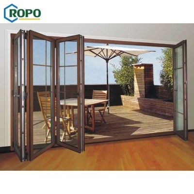 AS2208 Design Ce Certificate Factory Price Brush Aluminum Glaze Folding Door